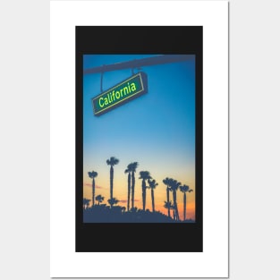 California Street Sign At Sunset Posters and Art